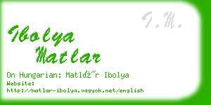 ibolya matlar business card